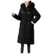 TMDD Women's Long Padded Puffer Coat Ladies Winter Warm Fleece Lined Quilted Padded Jacket Parka Zipper Up Faux Fur Hood Down Jackets