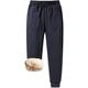 Men Fleece Sweatpants Elastic Waist Joggers Casual Slim Fit Cuffed Sports Trousers Soft Drawstring Winter Tracksuit Bottoms Pants With Pockets (Color : Blue, Size : 5XL)