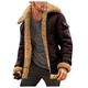Men's Coats Thick Jacket Casual Solid Fur Collar Turn-Up Winter Plus Velvet Thick Cool Zip Patchwork Jacket Coats, 11-coffee, XXXXXL