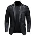 BKPPBi1lkin Leather Jacket Mens Korean Version of Leather Jacket Men's Jacket Slim-fit Mens Leather Blazer 5XL (Color : Black, Size : Asian XXL is EUR L)