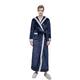 Fleece Hooded Dressing Gown Bathrobe Men, Long Robe Sleepwear Kimono Soft Nightwear Plush Loungewear Housecoat Towelling (Navy,L)