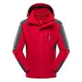 Orgrul 1088 Men's Winter Jacket Quilted Jacket Lined with Stand-Up Collar and Removable Lined Hood, red, XXXXXL