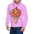 Men'S Comfortable Ice Cream Pumpkin Halloween Cartoon Pullover Realistic 3d Print Graffiti Hoody With Velvet Inside