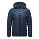 Orgrul Men's Circus Quilted Jacket in Down Jacket Look with Hood | Warm Durable Winter Jacket Lined Robust Transition Jacket Mottled Jacket for Men 1951, blue, XXL