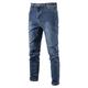 LGQ Men's Jeans Mid-Waist Tight-Fitting Feet Pants Micro Stretch Large Size Men's Casual Trousers Suitable for Casual Work,Blue,3XL