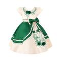 Kaerm Kids Embroidered Princess Pageant Dress for Flower Girls Wedding Party Evening Formal Prom Ball Gown Green 9-10 Years