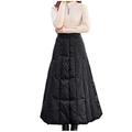 WOYAOFEI Women's Skirt Windproof Skirt Long Down Look Warm Quilted Skirt Velvet Wrap Skirt, black, XXXXL