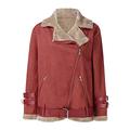 Winter Women Faux Fur Fleece Coat Outwear Warm Lapel Biker Motor Jacket Girls parka