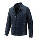 Men Motorcycle Jacket Classic Fashion Solid Color Stand Collar Men Coat Autumn Winter Youth Regular Punk Style Diamond Cardigan with Pockets Men's Transitional Jacket B-Navy 5XL