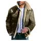 Detrade Men's Fleece Jacket Lapel Collar Plush Jacket Long Sleeve Zip Fleece Jacket Warm Winter Jacket Winter Coat Plush Coat, 01-Green, XXXXL