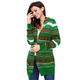 Jianghuayunchuanri Womens Open Front Autumn and Winter Cardigan Jacket Plus Size Knitted Sweater Long Sleeves Loose for Autumn Winter Spring (Color : Green, Size : XL)