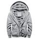 SKYWPOJU Plush Jacket with Hood, Men’s Basic Down Jackets, Fleece, Warm Thermal Jacket, Padded snowfield Jacket, Modern Zipper, Outwear, Padded Men’s Jacket, Outdoor Jacket (Color : Gray, Size : M)