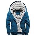 SKYWPOJU Plush Jacket with Hood, Men’s Basic Down Jackets, Fleece, Warm Thermal Jacket, Padded snowfield Jacket, Modern Zipper, Outwear, Padded Men’s Jacket, Outdoor Jacket (Color : Blue, Size : L)