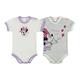Melby, Double pack baby bodysuit with Minnie, White and Grey, multi-coloured, 0 Month