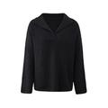 Women's Sweater Lapel Padded Pullover Women's Fall/winter Sweater (Color : D, Size : S)