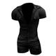 Hooded Short-sleeved Summer Shorts Men's Jumpsuit Jumpsuit Zipper With Intimates (Black, XXXXL)