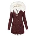 Winter Coats for Women, Warm Hooded Pocket Hoodies Thick Padded Outerwear Big Collar Jackets Winter Jackets for Women