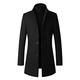 Mens Coats Regular Fit Wool Trench Coat Thick Winter Peacoats Mid-Length Jackets Grey Mens Coats Winter Jackets for Men Mens Jackets Black,L