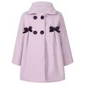 Kaerm Flower Girls Peacoat Lapel Double Breasted Trench Coat Kids Long Sleeve Wool Blend Dress Coat Pink 11-13 Years