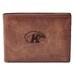 Men's Fossil Brown Kent State Golden Flashes Leather Derrick Front Pocket Bi-Fold Wallet