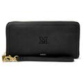 Women's Fossil Black Miami University RedHawks Leather Logan RFID Zip Around Clutch