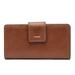 Women's Fossil Brown Georgetown Hoyas Leather Logan RFID Tab Clutch