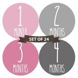 Baby Monthly Stickers | Baby Milestone Stickers | Newborn Stickers | Month Stickers for Baby Girl | Baby Girl Stickers | Newborn Monthly Milestone Stickers (Set of 24)