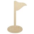 Golf Hole Flag Wood Shape Unfinished Piece Cutout Craft DIY Projects - 6.25 Inch Size - 1/4 Inch Thick