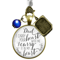 Photo Bouquet Charm Dad I Carry Your Heart Memorial Gift Bride s Father Blue Bead