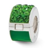 925 Sterling Silver Refletions Green Preciosa Crystal Bead; for Adults and Teens; for Women and Men