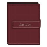 Pioneer Photo Albums 36-Pocket 4 by 6-Inch Embroidered Family Strap Sewn Leatherette Cover Photo Album Mini Burgundy