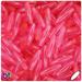 BeadTin Medium Pink Transparent 19mm Spaghetti Plastic Beads (150pcs)