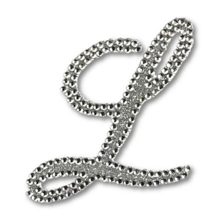 Mardi Gras Spot Glitter Script Letter L (Each)