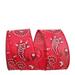 Reliant Ribbon 93225W-065-40F 20.5 in. 10 Yards Bandana Linen Wired Edge Ribbon Red