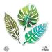 Tropical Leaves - 12 Total Area Vinyl Stickers Waterproof Decals