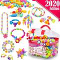 FunzBo Snap Pop Beads for Girls Toys - Kids Jewelry Making Kit Pop-Bead Art and Craft Kits DIY Bracelets Necklace Hairband and Rings Toy for Age 3 4 5 6 7 8 Year Old Girl (Large) Large