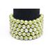 Green And White Silver Foiled Glass Pearls 6mm Round Sold per pkg of 2x32Inch