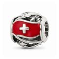 925 Sterling Silver Reflections Enameled Switzerland Theme Bead; for Adults and Teens; for Women and Men