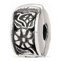 925 Sterling Silver Reflections Hinged Floral Clip Bead; for Adults and Teens; for Women and Men