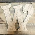 30 Beltorian W Polka Dot Paint By Line Craft Wooden Unfinished Wood Letter