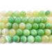12mm 15 Inch Light Green Striped Agate Round Beads Genuine Gemstone Natural Jewelry Making
