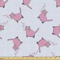 Cat Lover Fabric by the Yard Romantic Pink Cats in Cartoon Style Drawing with Little Hearts Kitty Whiskers Decorative Upholstery Fabric for Sofas Home Accents 1 Yard Pale Grey Pink by Ambesonne