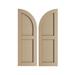 Ekena Millwork Timberthane Two Equal Flat Panel w/Quarter Round Arch Top Faux Wood Shutters (Per Pair) Metal in Brown | 40 H x 15 W x 1 D in | Wayfair