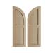 Ekena Millwork Timberthane Two Equal Flat Panel w/Quarter Round Arch Top Faux Wood Shutters (Per Pair) Wood in Brown | 42 H x 15 W x 1 D in | Wayfair