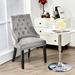 Rosdorf Park Aubreona Tufted Sponge, Polyester Fabric Side Chair in Gray Wood/Upholstered in Black/Brown | 37.5 H x 23 W x 23 D in | Wayfair
