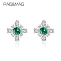 PAG & MAG-Boucles d'oreilles flocon de neige émeraude russe pour femme boucle d'oreille en argent