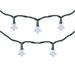 10-Count Pure White LED Star Christmas Light Set, 4ft Green Wire