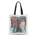 KDAGR Canvas Tote Bag First People Lost Paradise Flat Adam and Eve Durable Reusable Shopping Shoulder Grocery Bag