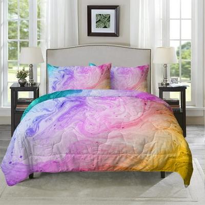 Twin Size Bedding Comforter Set Pink White Medallion Girls Bohemian Gypsy 6 Pc 