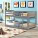Triple Bunk Bed 3 Beds Twin Over Twin Over Twin Bunk Bed Solid Wood Floor Bunk Bed With Ladders,Detachable,Twin/Twin/Twin, 3 Colors 6 Options
